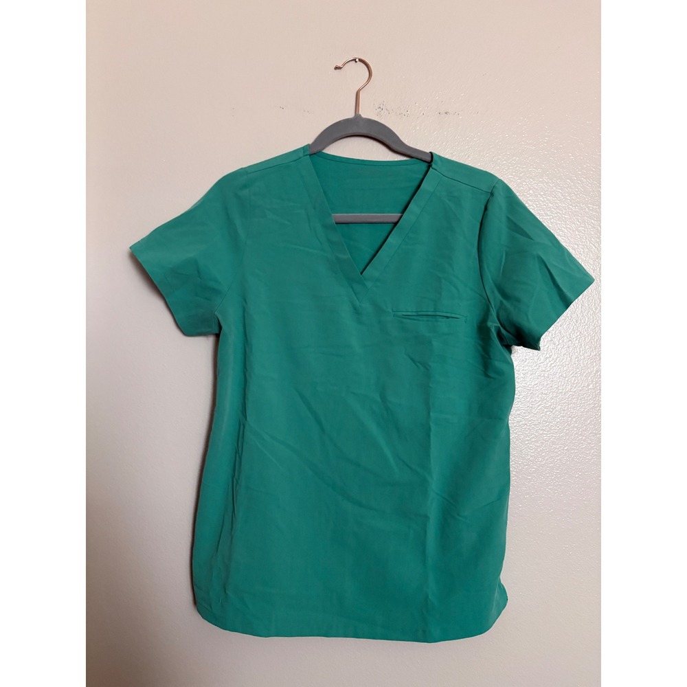 Mandala Women's Jade Green V-Neck Scrub Top Equa-Tek Performance Size M
